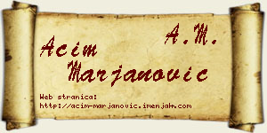 Aćim Marjanović vizit kartica